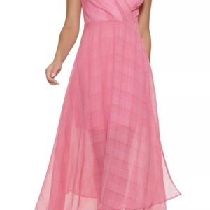 Tommy Hilfiger Plaid Maxi Dress Pink